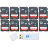 Cartão De Memória Sandisk Ultra Sd 32gb (pacote Com 10) Com Leitor De Cartão