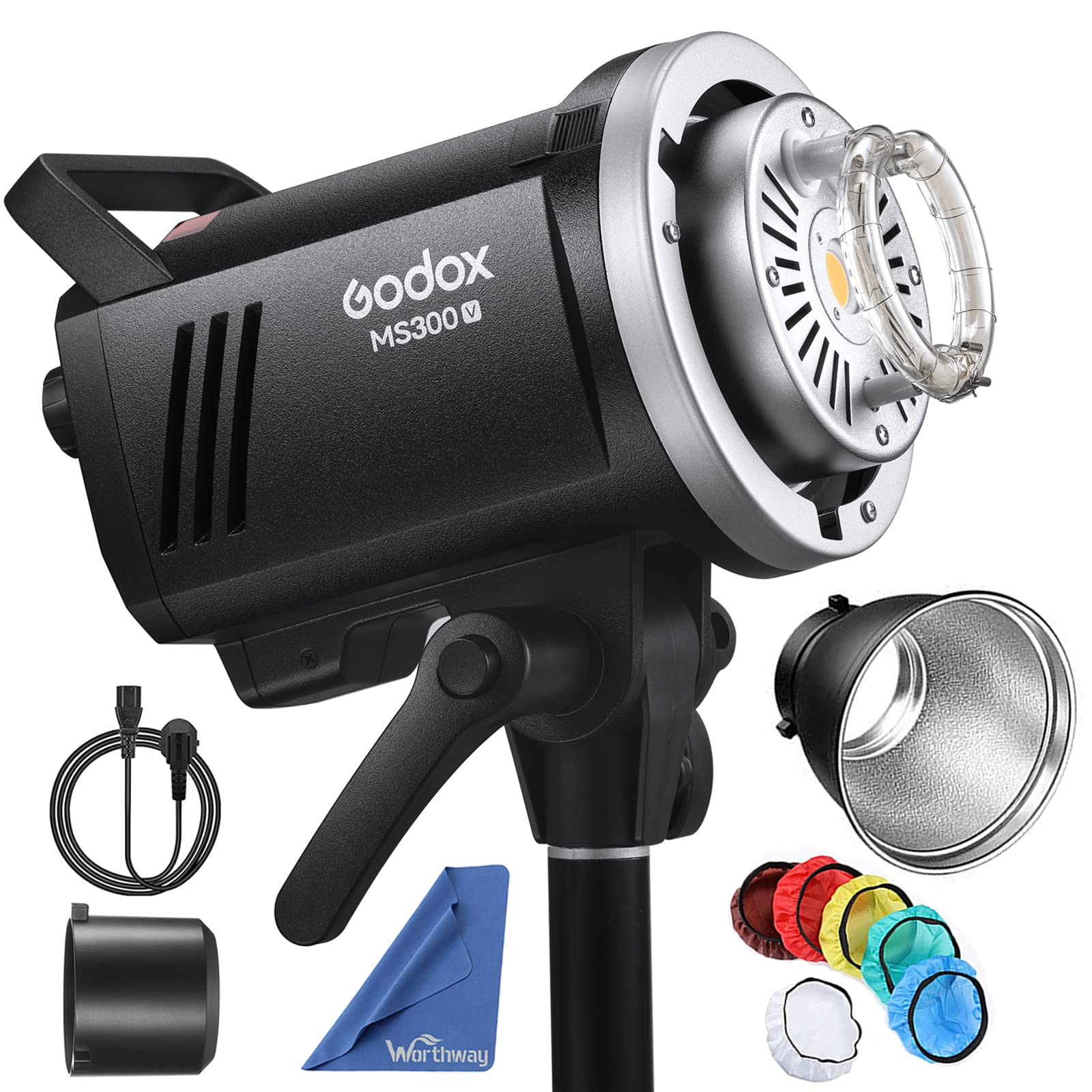 Flash Estroboscópico De Estúdio Godox Ms300v Ms300-v 300w Gn58