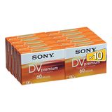 Fita Cassete Mini Dv Sony Premium 60 Min, Pacote Com 10 Dvm60pr4j