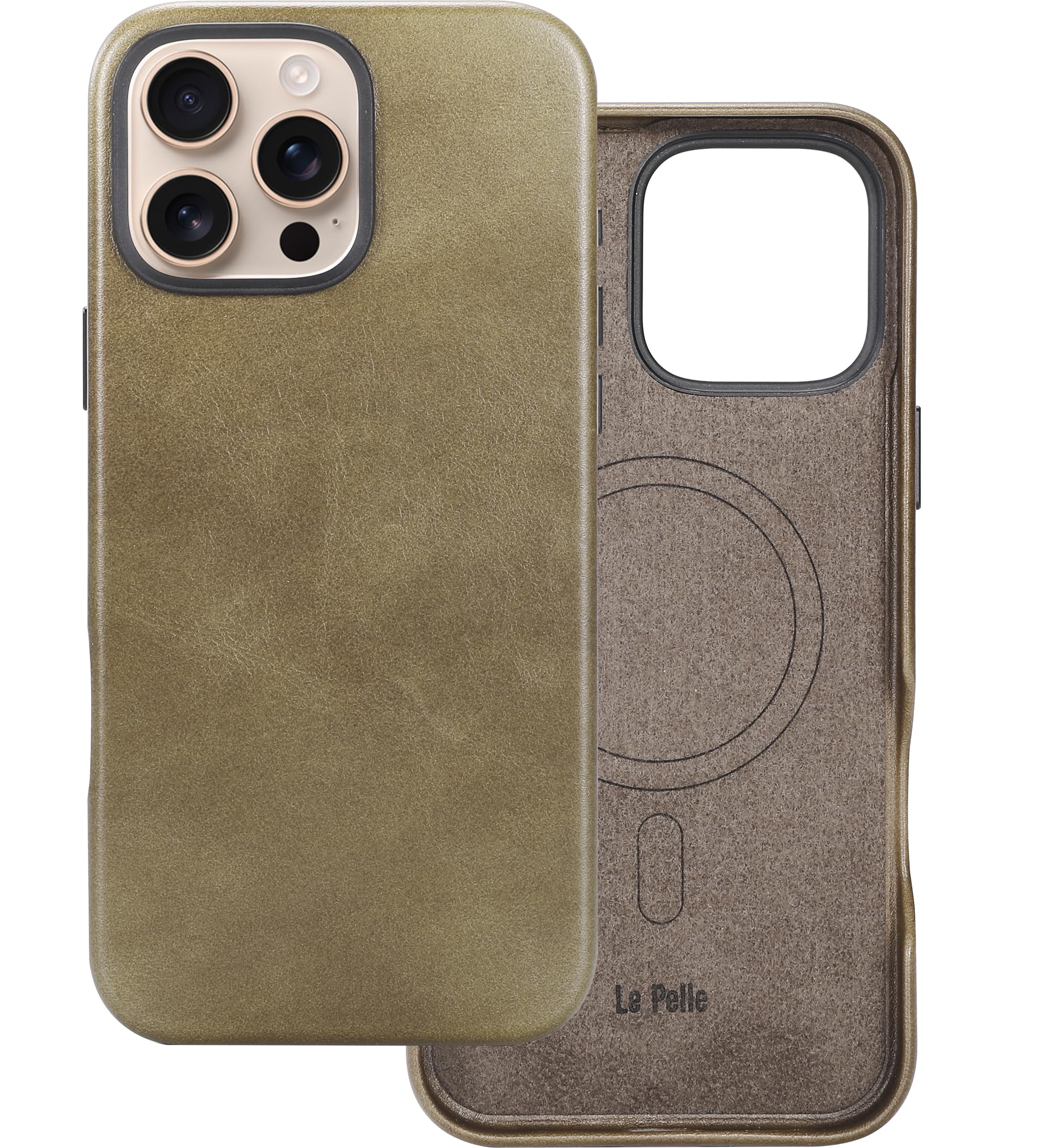 Capa Le Pelle Feita À Mão Em Couro Italiano Premium Para Iphone 16 Pro Max