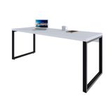 Mesa De Escritório Retangular Miguel Branca E Preta 190 Cm