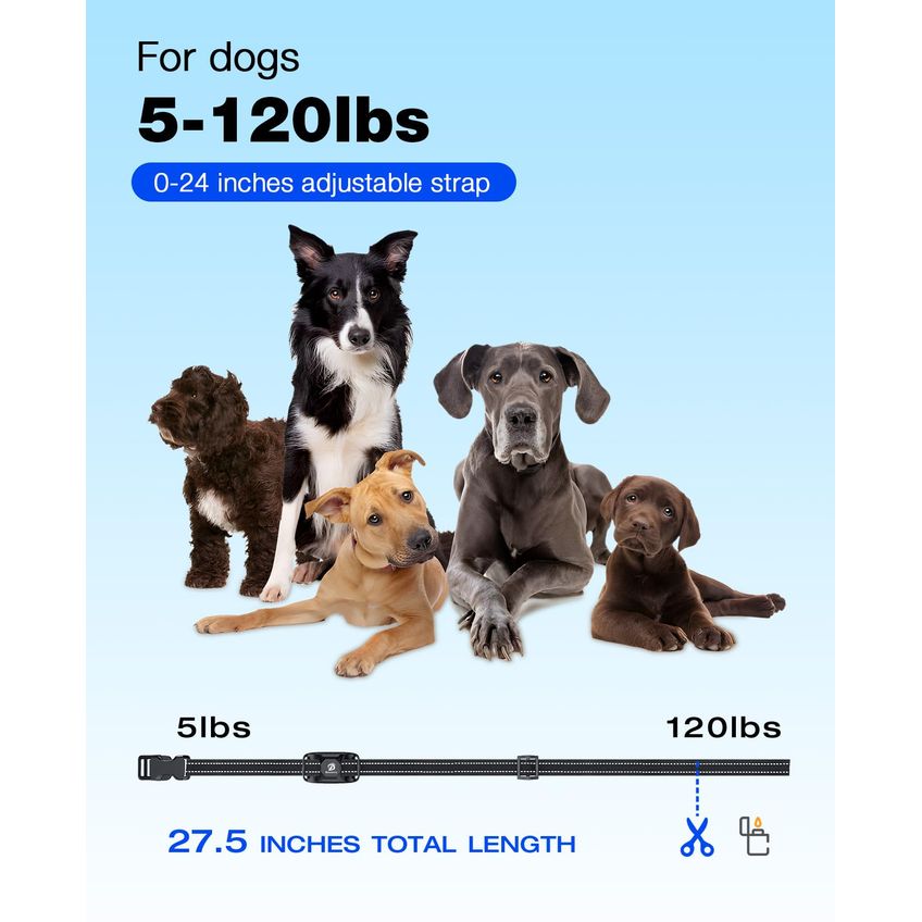 Coleira De Treinamento Para Cães Bousnic 3300 Pés De Alcance Recarregável Preta - imagem 4