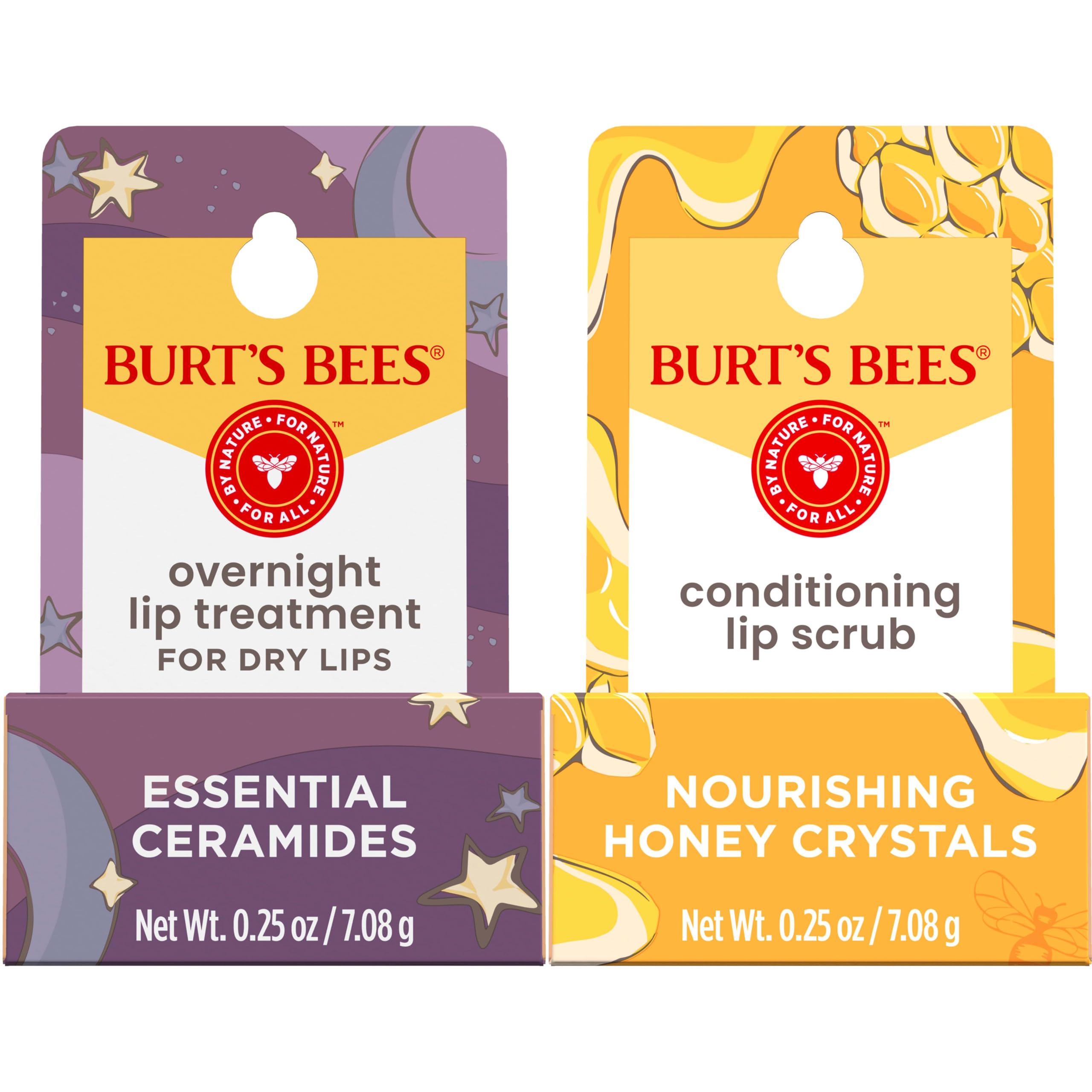 Máscara Labial Para Dormir Burt's Bees, Esfoliante Noturno, Pacote Com 2 Unidades