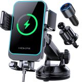 Carregador De Carro Sem Fio Mokpr 15w De Carregamento Rápido Para Iphone E Samsung