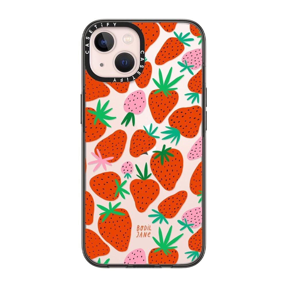 Capa Para Celular Casetify Compact Iphone 13 Strawberries Clear