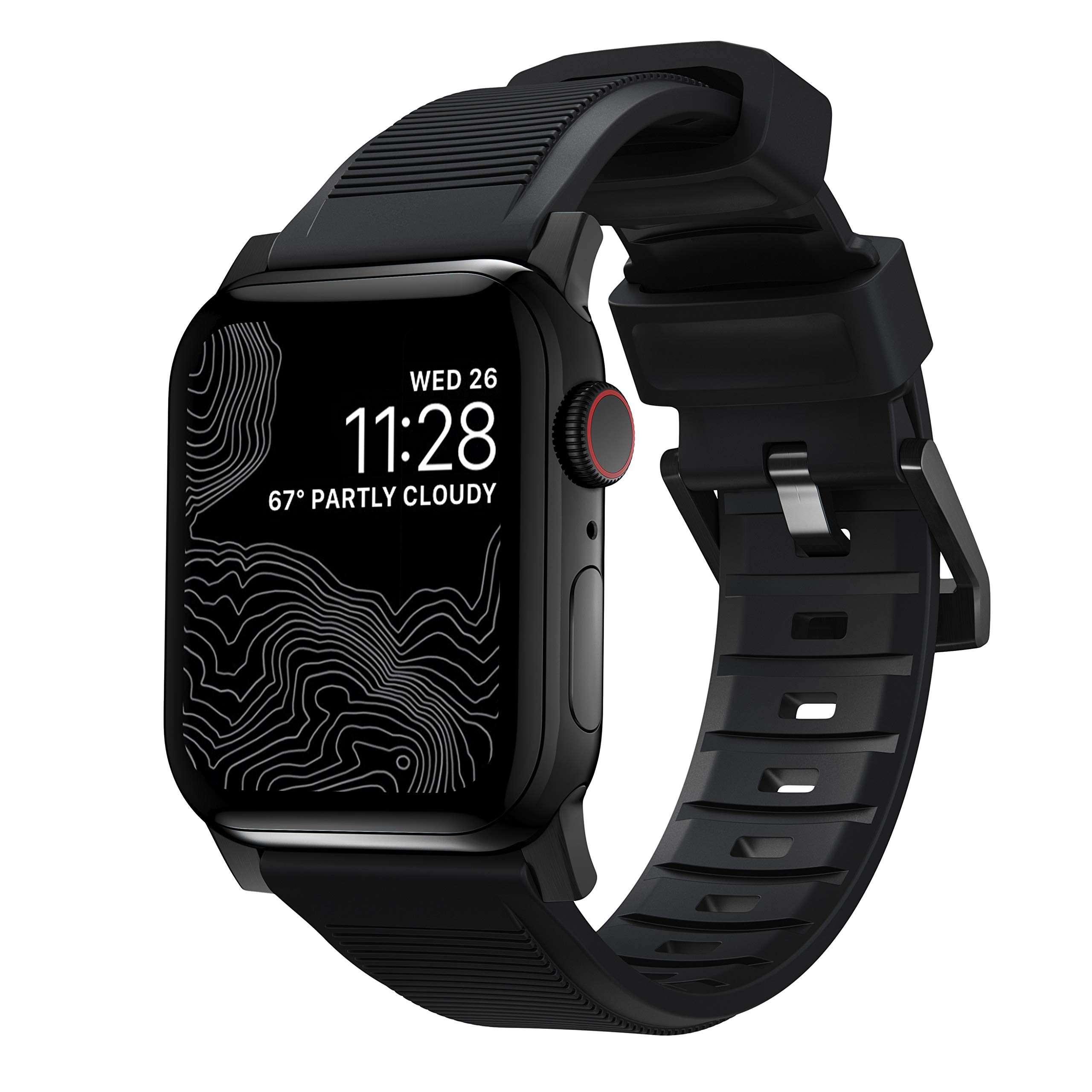 Pulseira De Relógio Nomad Rugged 45 Mm Preta Para Apple Watch