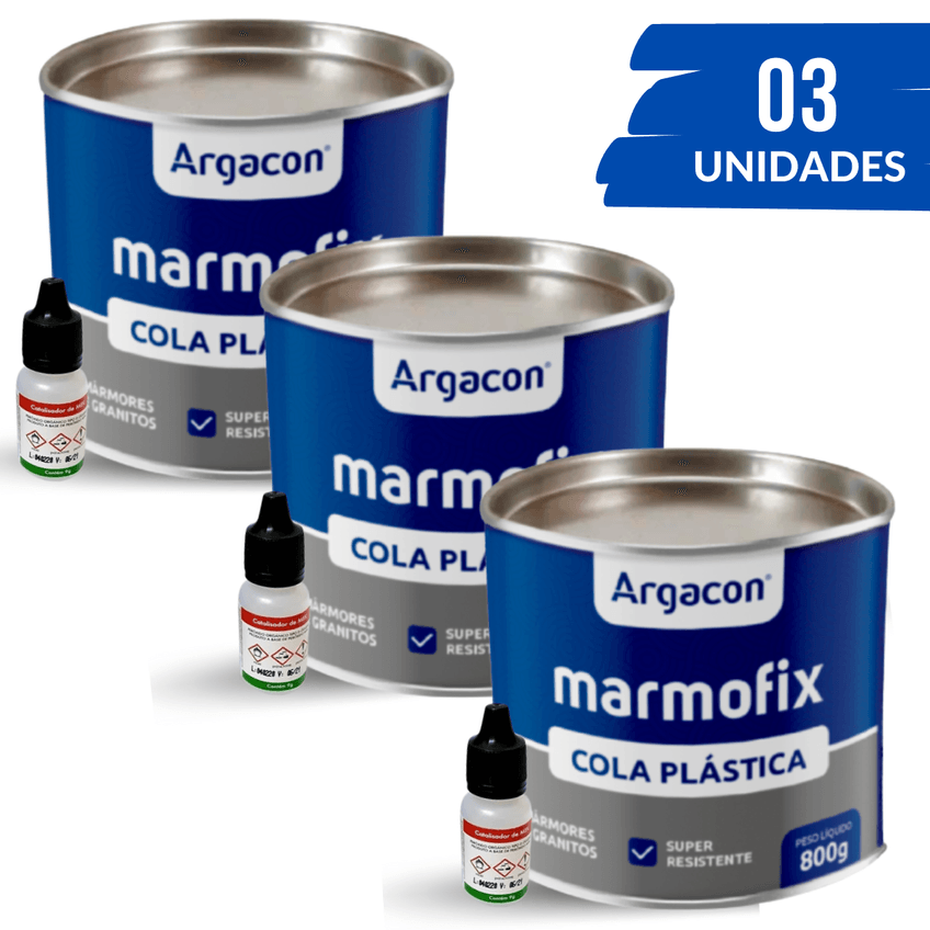 Massa Cola Plástica Preta Argacon 800gr Kit 3 Unidades - imagem 3