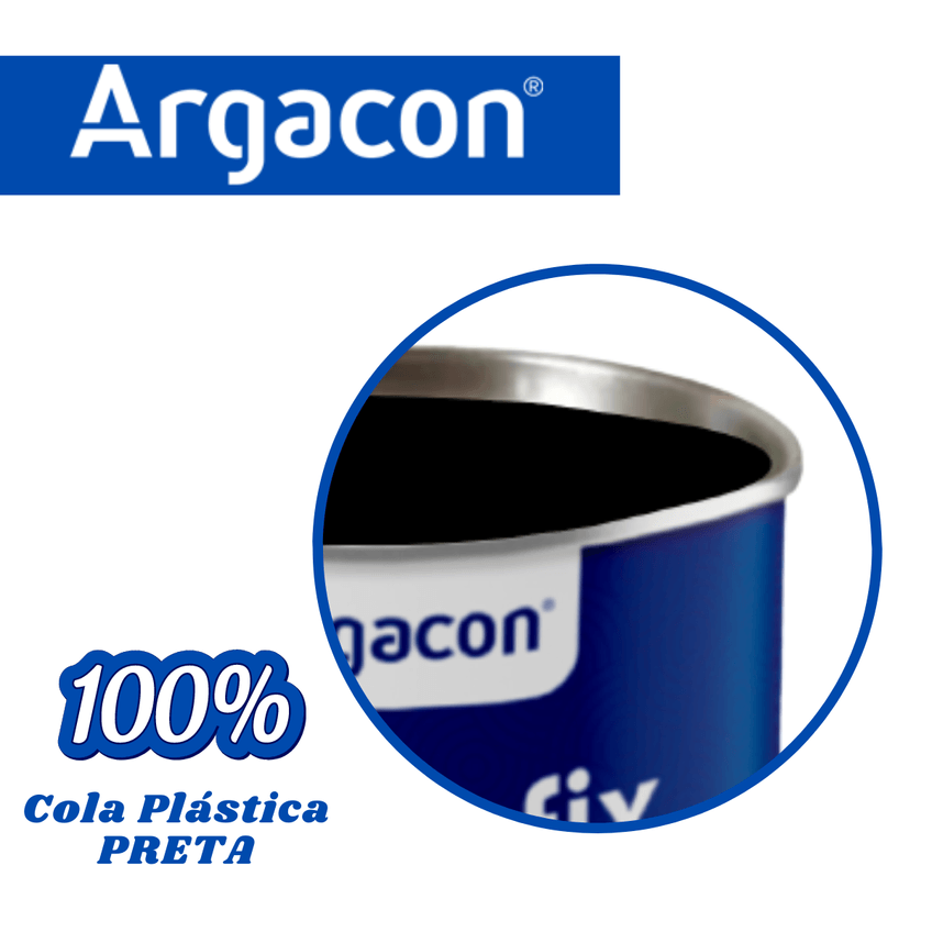 Massa Cola Plástica Preta Argacon 800gr Kit 3 Unidades - imagem 5