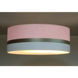 Luminária De Teto Plafon Faixa Dupla De Sobrepor Tom Luz Iluminação Rosa-bebê/bronze/branco