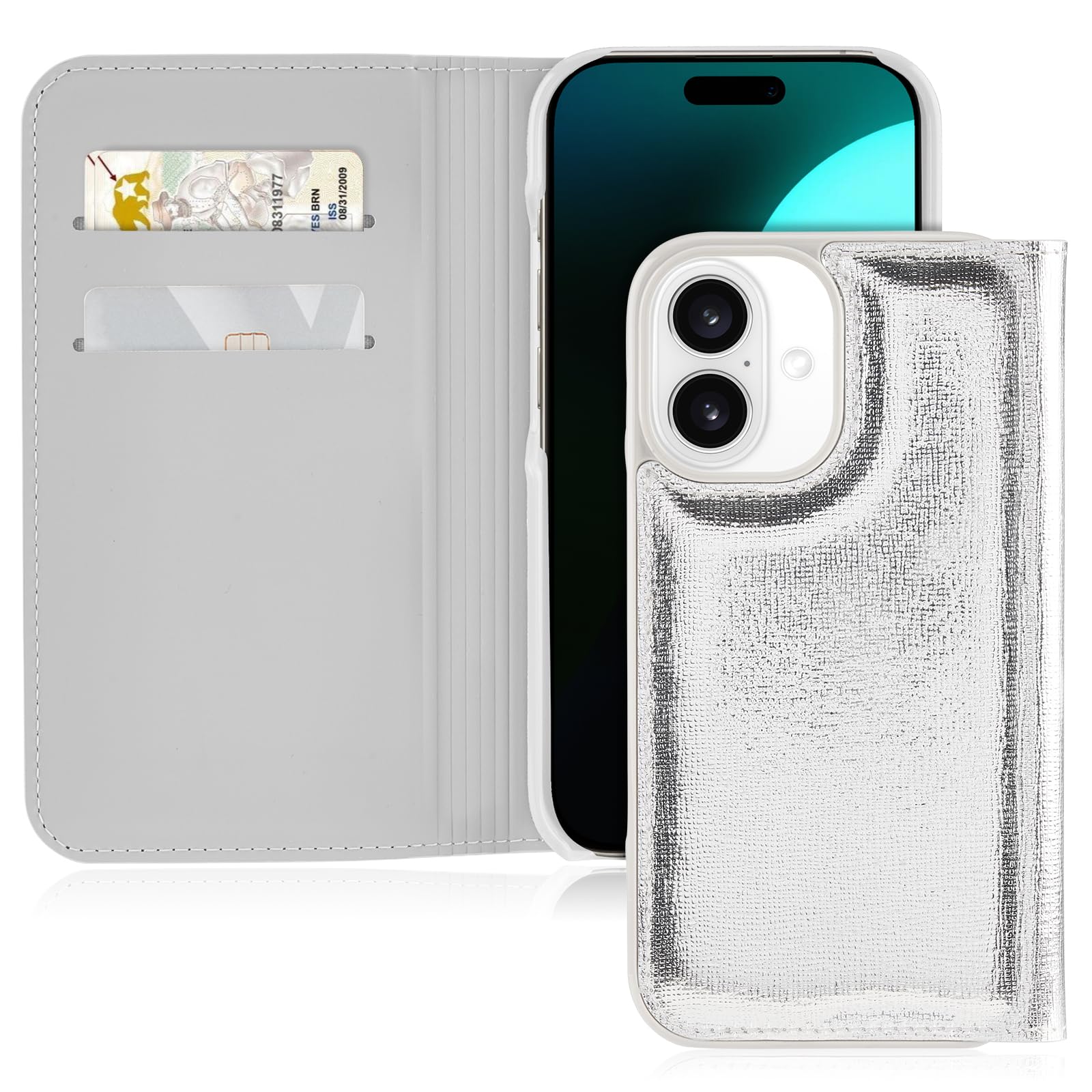 Capa Para Celular Kate Spade New York Wallet Folio Iphone 16 Prata