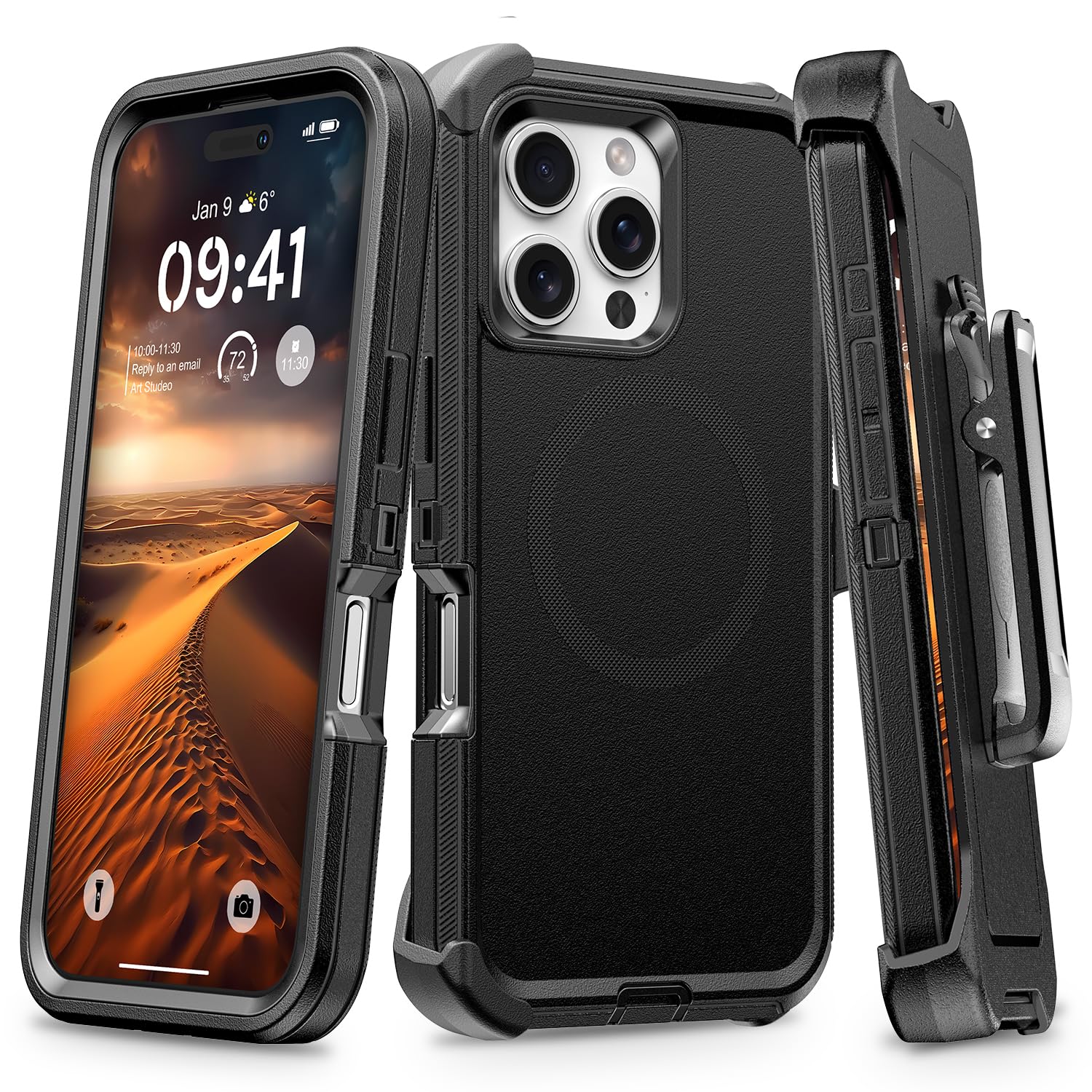 Capa De Telefone Tutukii Para Iphone 16 Pro Com Clipe De Cinto Preta