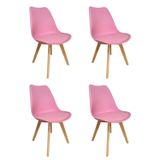 Kit 4 Cadeiras Para Sala De Jantar Saarinen Wood Espresso Móveis Rosa