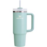 Copo Stanley Quencher H2.0 Com Alça E Canudo De 900 Ml De Espuma Do Mar