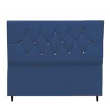 Cabeceira Para Cama Box Estofada King 195 Cm Suede Melissa Cor:azul Marinho