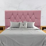 Cabeceira Solteiro Cama Box Estofada 90 Cm Suede Marrocos Cor:rosê