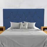 Cabeceira Cama Box Estofada Solteiro 90 Cm Suede Melissa Cor:azul Marinho