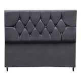 Cabeceira Cama Box Solteiro 90 Cm Geovana Suede Cor:cinza Escuro