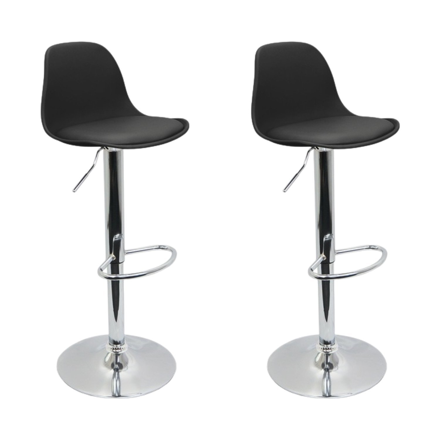 Conjunto 2 Banquetas Joly Eames Base Giratória Preto
