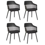 Conjunto 4 Cadeiras Para Sala De Jantar Montreal Marcela Estofada Preto
