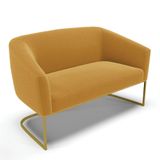 Sofá Namoradeira 2 Lugares Industrial Dourado Stella Bouclê Most D03 - D&#39;rossi