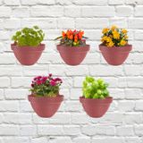 Vaso De Parede Terracota Meia Lua Rattan Para Plantas Flores