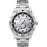 Veja O Jogo Masculino Timex Nfl Citation 42mm Philadelphia Eagles
