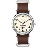 Relógio Timex Nfl Weekender 40mm Atlanta Falcons Masculino Em Couro