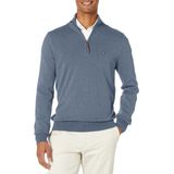 Suéter Masculino Tommy Hilfiger, Manga Comprida, Zíper, Azul Marinho