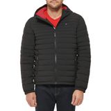 Jaqueta Tommy Hilfiger Stretch Poly Com Capuz, Embalável, Masculina, Preta