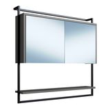 Armario Espelheira 80 Cm Com Toalheiro P1043 Grafite Pp Milani Store