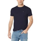 Camiseta Masculina Tommy Hilfiger De Manga Curta Com Gola Redonda Azul Marinho
