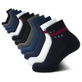 Meias Tommy Hilfiger Quarter Para Homens 7-12, Tamanho 12, Pacote Com 12 Unidades, Azul Marinho