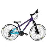 Bicicleta Aro 26 Vikingx Tuff X44 Roxo-azul 21v Alumínio Freio A Disco Aros Vmaxx Brancos