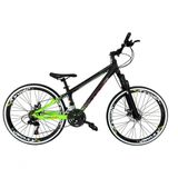 Bicicleta Aro 26 Vikingx Tuff X44 Preto-verde 21v Alumínio Freio A Disco Aros Vmaxx Pretos
