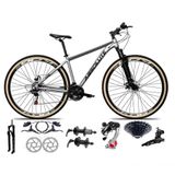 Bicicleta Aro 29 Absolute Nero 5 Câmbios Shimano 24v K7 Freios Hidráulicos Garfo Trava Com Pneu Faixa - Cinza 23