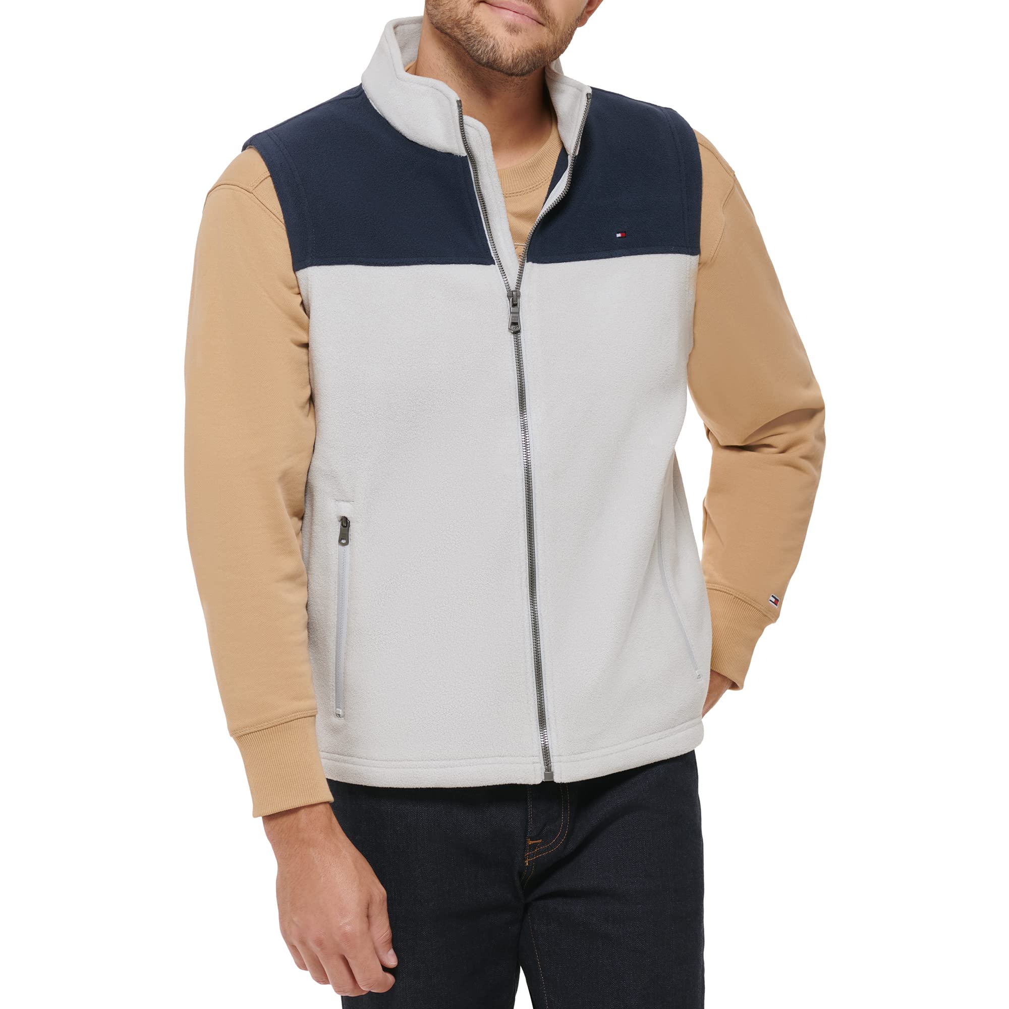 Colete Masculino De Lã Polar Tommy Hilfiger Azul/gelo Para Grandes