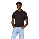 Camisa Polo Tommy Hilfiger De Algodão Líquido De Ajuste Regular - Preta