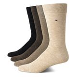 Meias Redondas Tommy Hilfiger, Vestido Elástico Confortável, Pacote Com 4 Unidades, Masculino