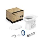 Kit De Bacia Convencional Assento Pp E Complementos De Instalação Art Roca I Incepa Branco Brilhante