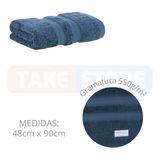 Toalha De Rosto Algodão Egípcio Penteado Buddemeyer 48x90cm Azul Marine 1495