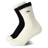 Meias Tommy Hilfiger Fluffy Fuzzy Crew, Pacote Com 2, Femininas, Marfim E Preto