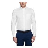 Camisa Masculina Tommy Hilfiger, Sem Ferro, Branca Sólida, Ajuste Regular