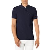 Camisa Polo Masculina Tommy Hilfiger, Ajuste Regular, Azul Marinho, Tamanho L