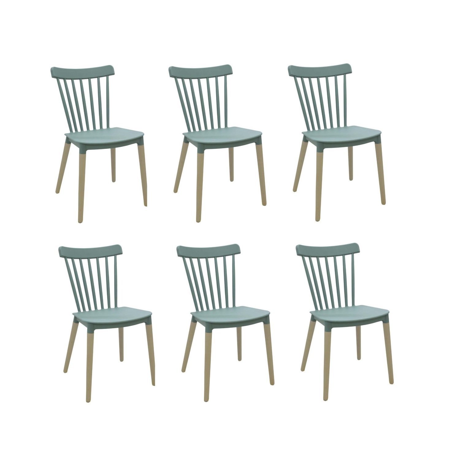 Kit 6 Cadeiras Encosto Vazado Janaina Rivatti Móveis Verde Menta