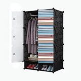 Armario Modular Guarda Roupa Organizador Arara Cabideiro Estante Sapateira Com Portas Compacto