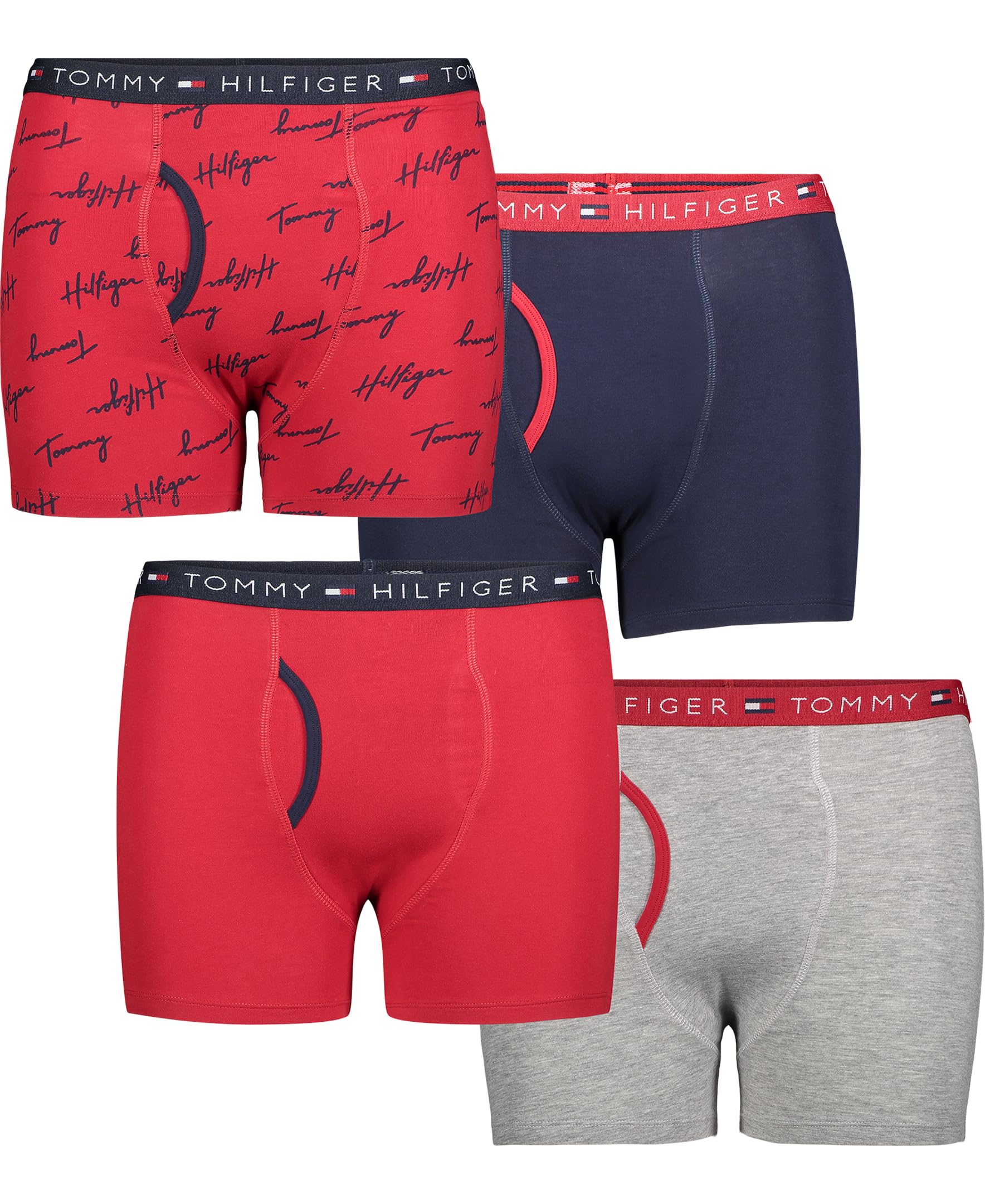 Cueca Boxer Tommy Hilfiger Para Meninos De 8 A 10 Anos (pacote Com 4)