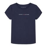 Camiseta Tommy Hilfiger Feminina De Manga Curta Azul Marinho De 8 A 10 Anos