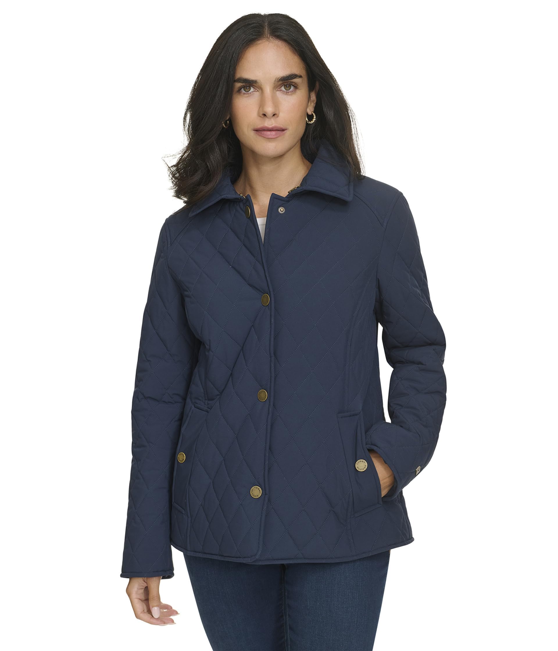 Casaco Tommy Hilfiger Classic Barn Para Mulheres Azul Marinho