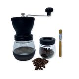 Moedor De Café Manual Vidro Plastico Inox Ceramica - Preto
