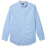 Camisa Masculina Tommy Hilfiger, Grande E Alta, Manga Comprida, Ajuste Clássico